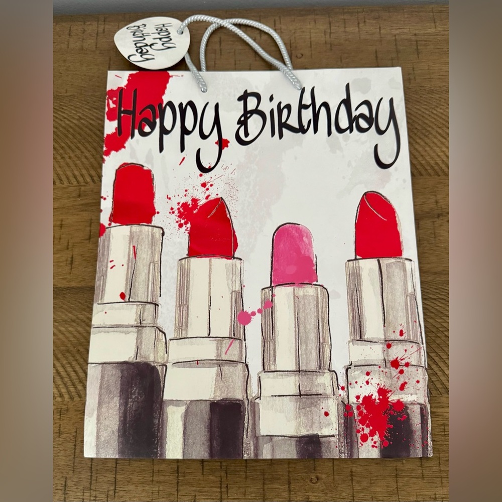 💄 Happy Birthday Gift Bag with Lipstick Design 👄